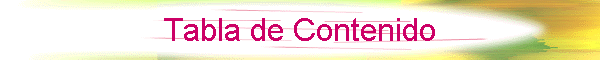 Tabla de Contenido